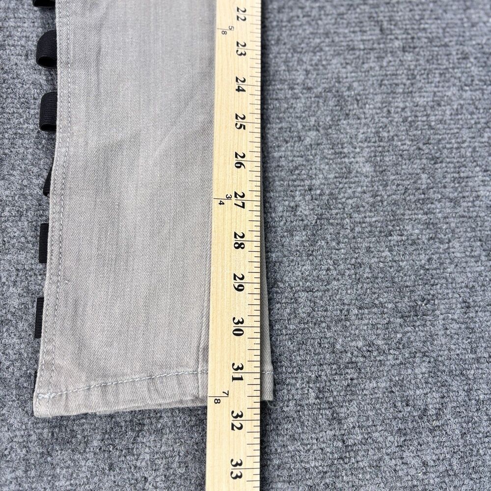 Black Crystal Size 7 Jeans Gray Black Ribbon Tabs Skinny Leg NWT Y2K - Picture 8 of 10